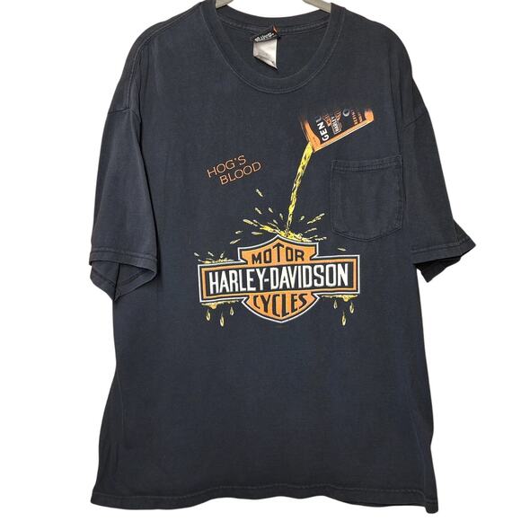 Harley Davidson vintage double sided graphic tee Mens XL Y2K drink splash desert - Picture 1 of 6